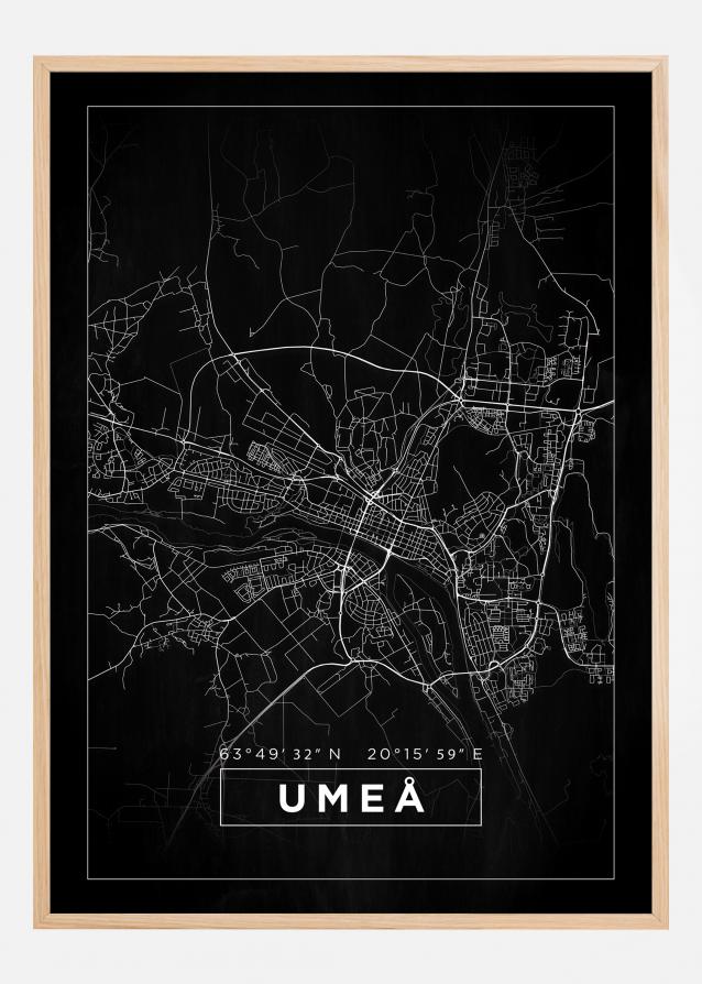 Bildverkstad Map - Umeå - Black Poster