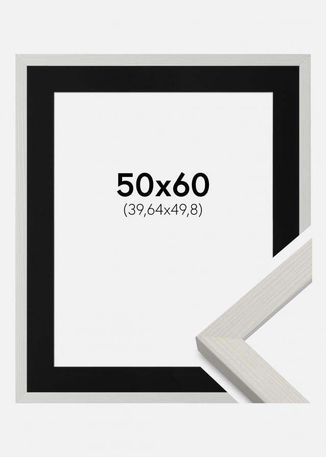 Ram med passepartou Frame Fiorito White 50x60 cm - Picture Mount Black 16x20 inches