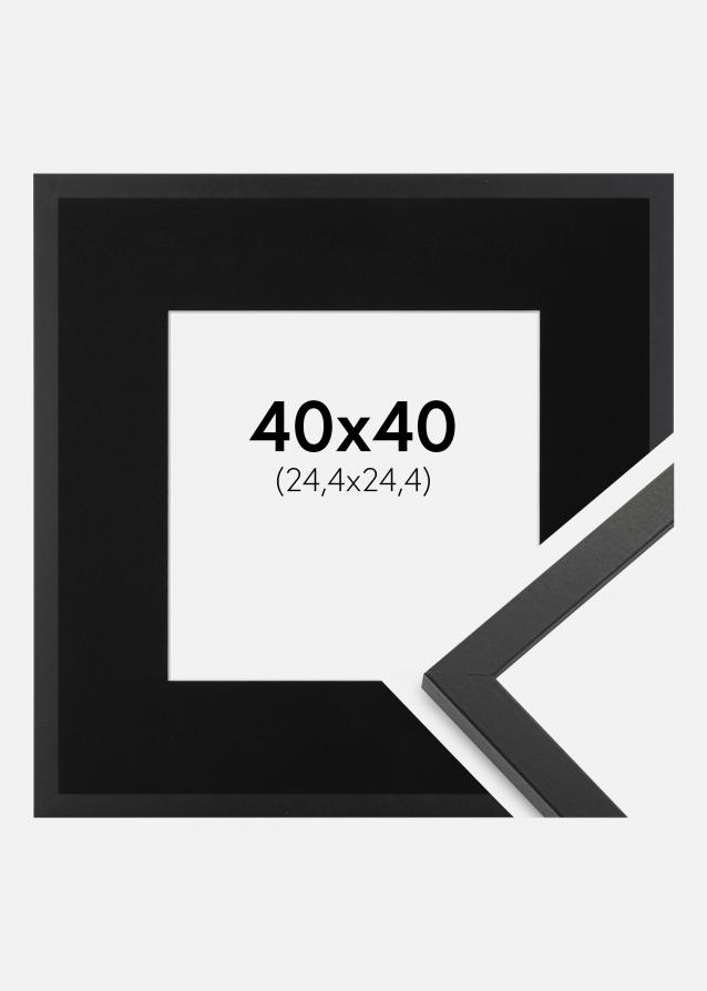 Ram med passepartou Frame Trendy Black 40x40 cm - Picture Mount Black 10x10 inches
