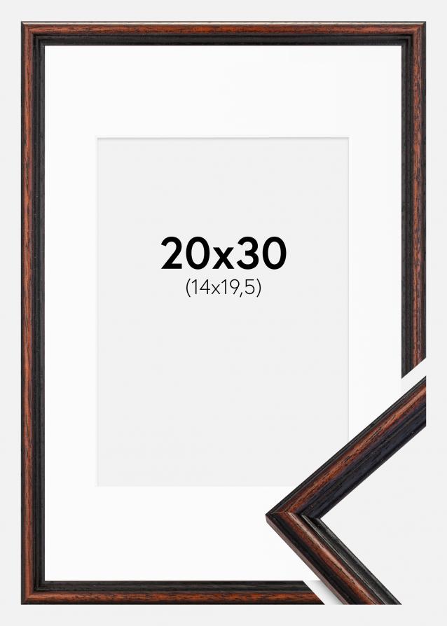 Ram med passepartou Frame Horndal Walnut 20x30 cm - Picture Mount White 15x21 cm (A5)