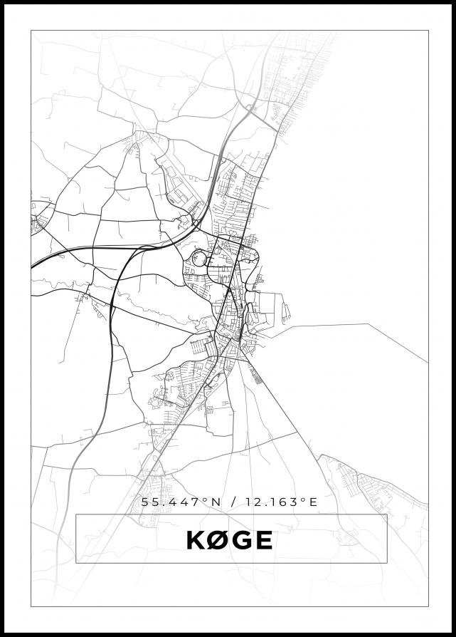 Bildverkstad Map - Køge - White Poster