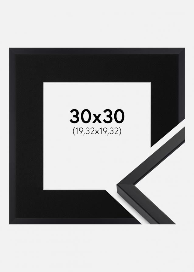 Ram med passepartou Frame E-Line Black 30x30 cm - Picture Mount Black 8x8 inches