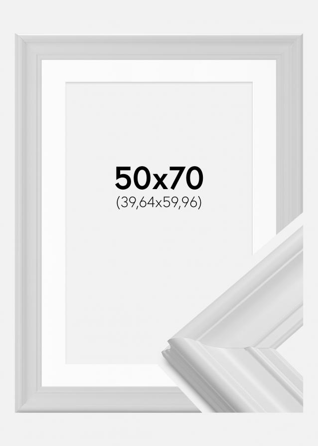 Ram med passepartou Frame Mora Premium White 50x70 cm - Picture Mount White 16x24 inches