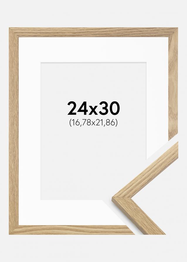 Ram med passepartou Frame Trendy Oak 24x30 cm - Picture Mount White 7x9 inches