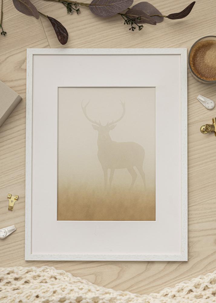 Ram med passepartou Frame Edsbyn Warm White 50x60 cm - Picture Mount White 15x20 inches