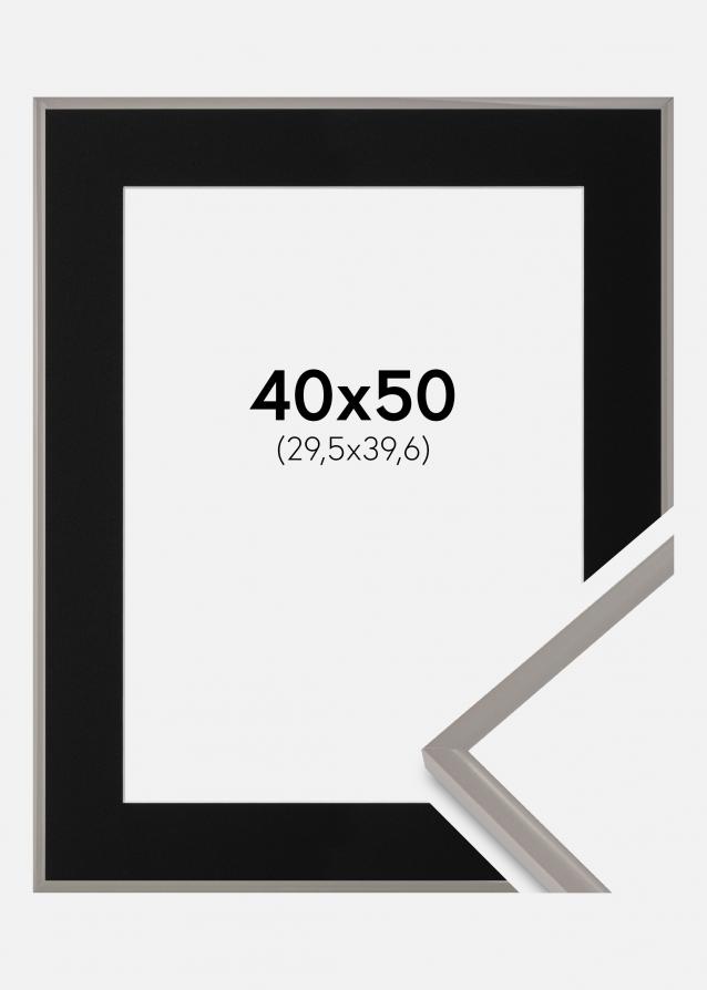 Ram med passepartou Frame New Lifestyle Earth Grey 40x50 cm - Picture Mount Black 12x16 inches