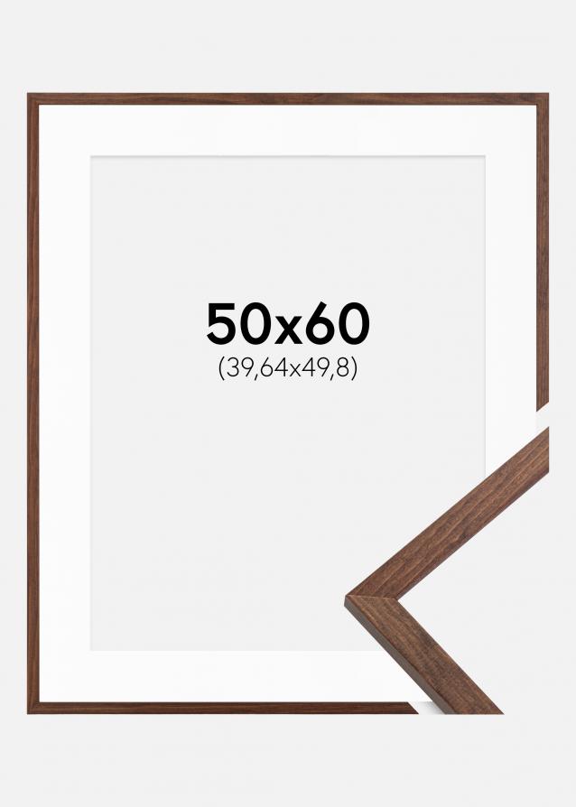 Ram med passepartou Frame Galant Walnut 50x60 cm - Picture Mount White 16x20 inches
