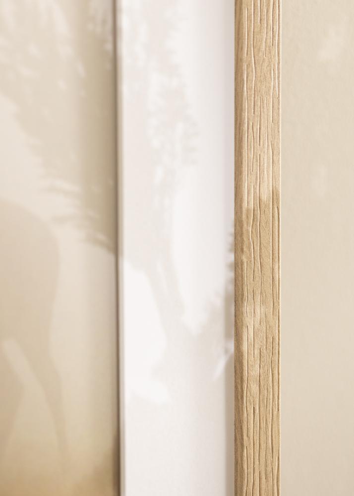 Ram med passepartou Frame Stilren Acrylic Glass Oak 70x90 cm - Picture Mount White 60x80 cm