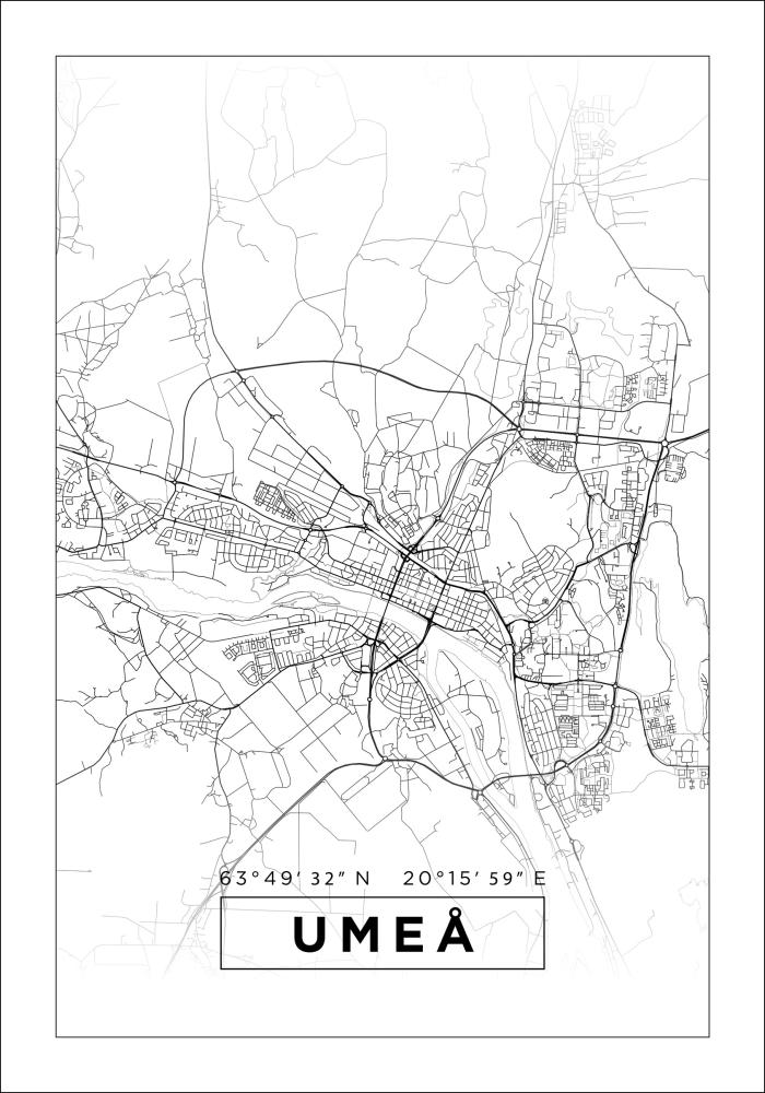 Bildverkstad Map - Umeå - White Poster