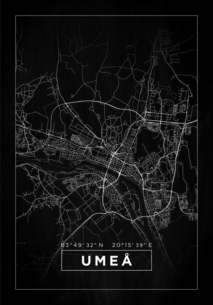 Bildverkstad Map - Umeå - Black Poster