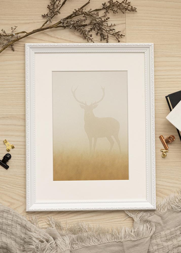 Ram med passepartou Frame Abisko White 35x50 cm - Picture Mount White 25x35 cm