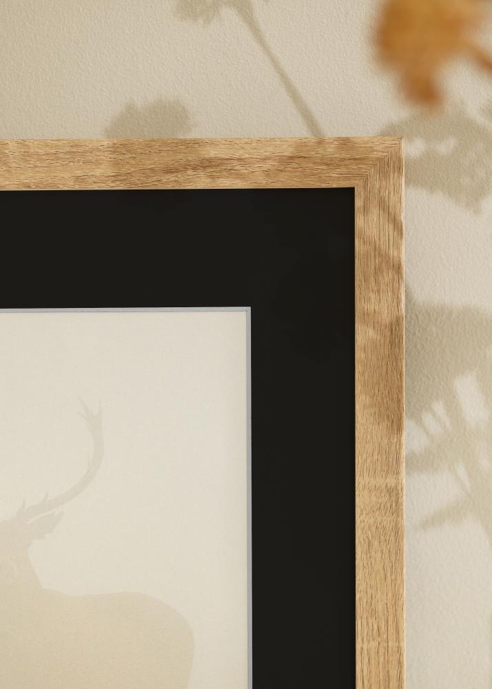 Ram med passepartou Frame Fiorito Light Oak 50x60 cm - Picture Mount Black 35x45 cm