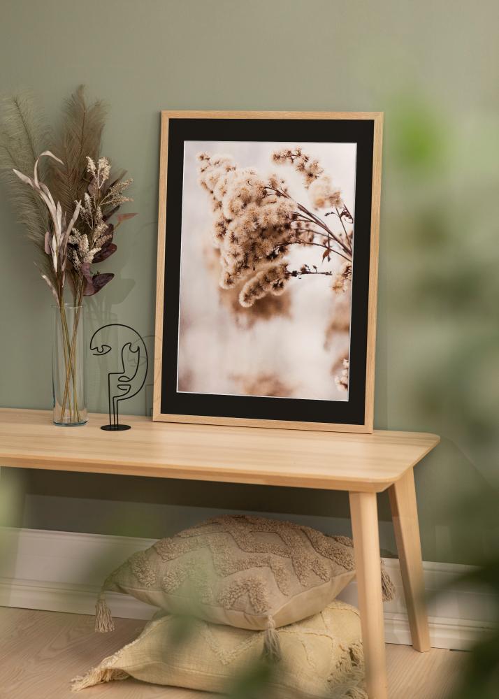 Ram med passepartou Frame Stilren Oak 40x50 cm - Picture Mount Black 28x35 cm