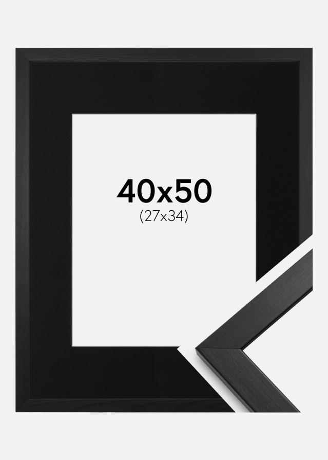 Ram med passepartou Frame Stilren Black 40x50 cm - Picture Mount Black 28x35 cm