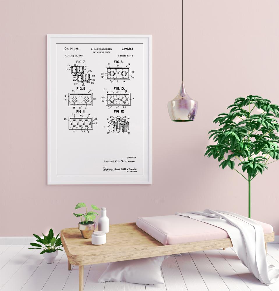 Bildverkstad Patent Print - Lego Block II - White Poster