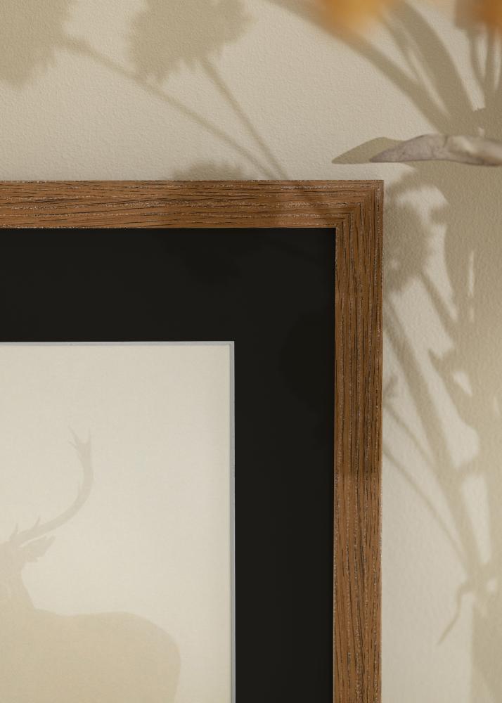 Ram med passepartou Frame Fiorito Dark Oak 42x59.4 cm (A2) - Picture Mount Black 25x38 cm