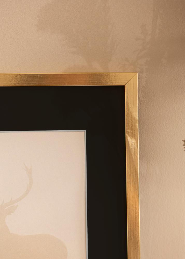 Ram med passepartou Frame Trendy Gold 45x60 cm - Picture Mount Black 35x50 cm