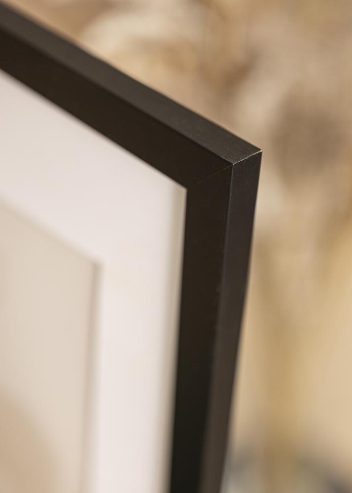 Ram med passepartou Frame Black Wood 70x100 cm - Picture Mount White 24x36 inches