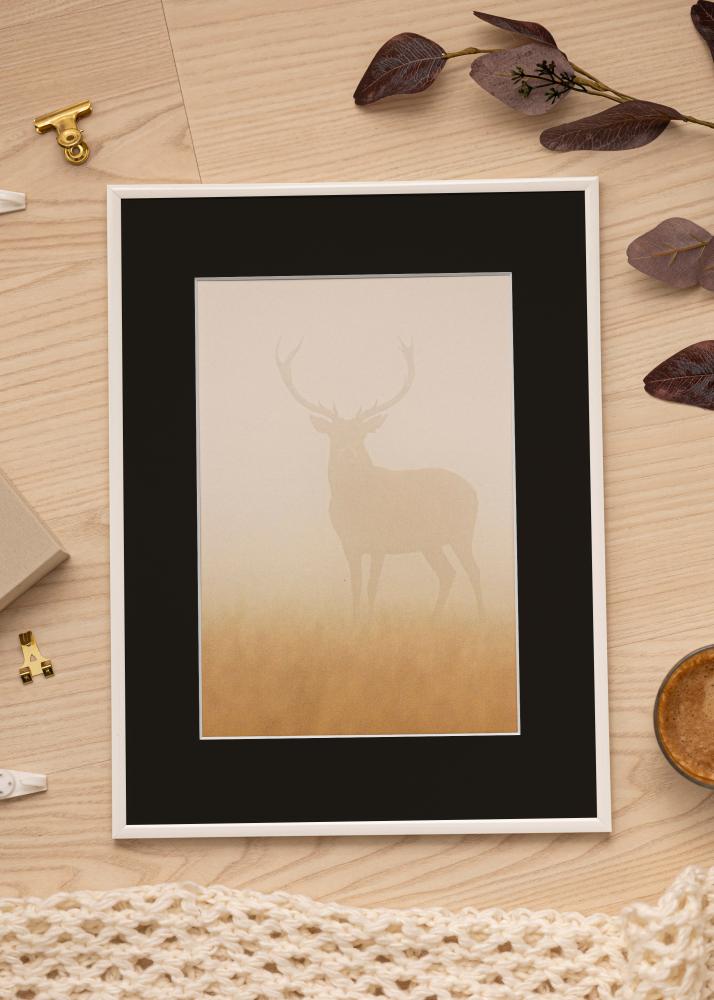 Ram med passepartou Frame New Lifestyle White 50x70 cm - Picture Mount Black 16x24 inches