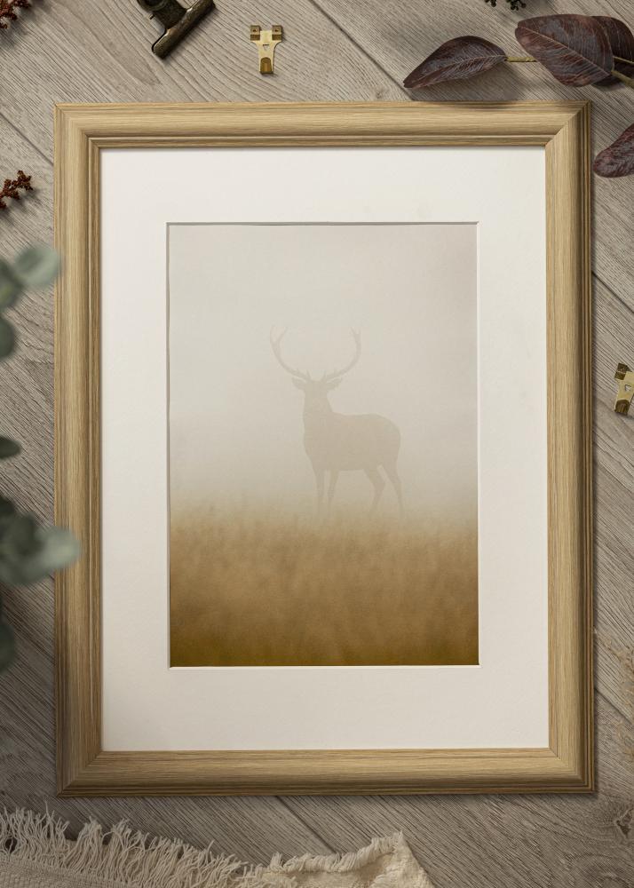 Ram med passepartou Frame Västkusten Oak 20x30 cm - Picture Mount White 10x20 cm