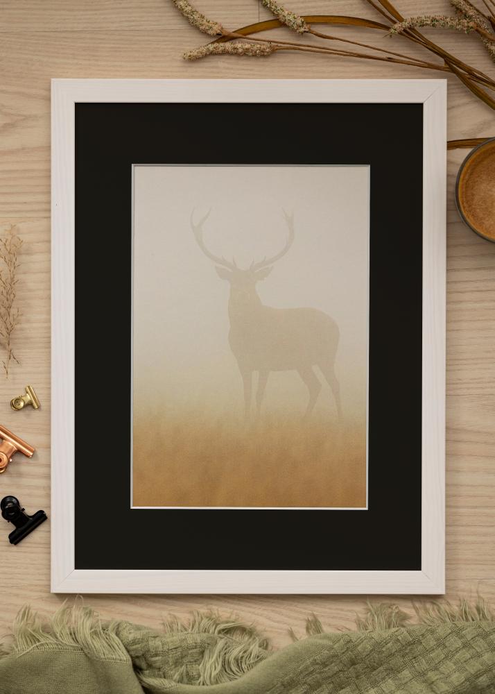 Ram med passepartou Frame Stilren White 70x100 cm - Picture Mount Black 24x36 inches