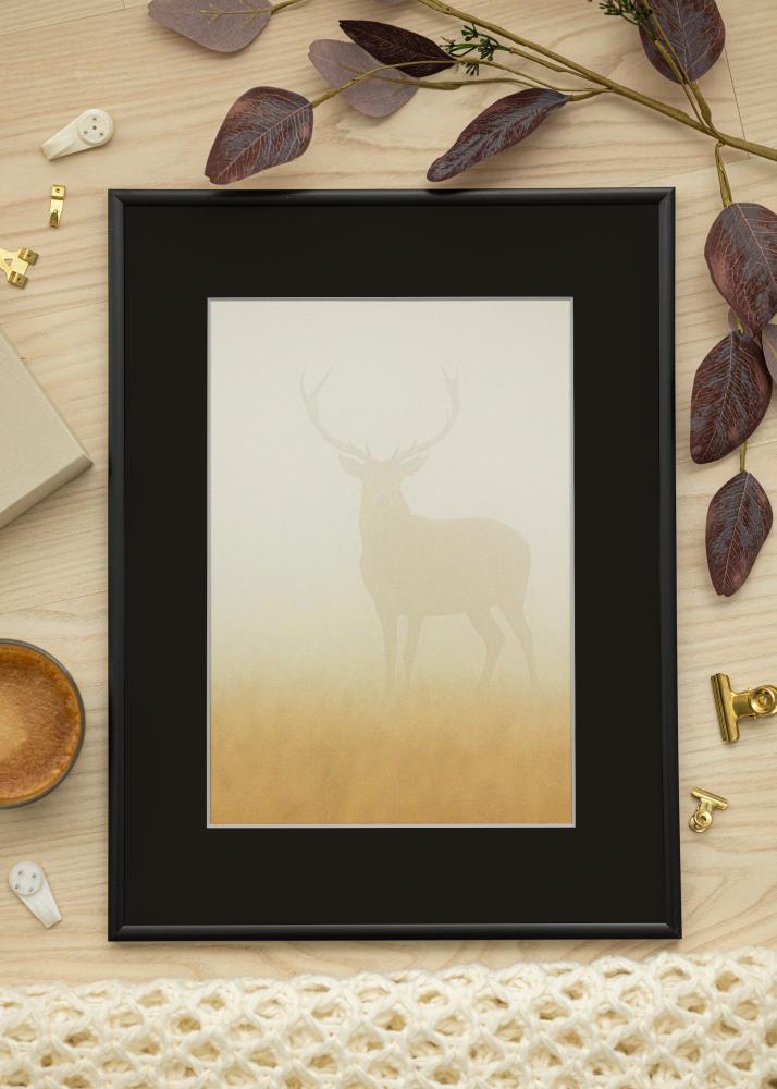 Ram med passepartou Frame New Lifestyle Matt Black 70x100 cm - Picture Mount Black 61x91.5 cm