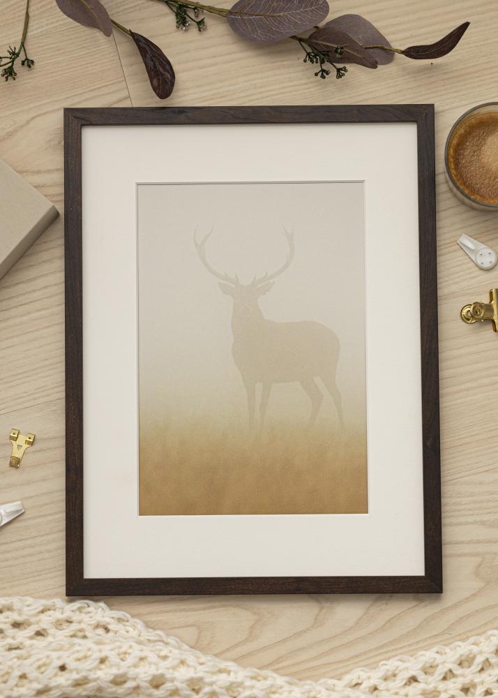 Ram med passepartou Frame Trendy Walnut 35x50 cm - Picture Mount White 25x35 cm