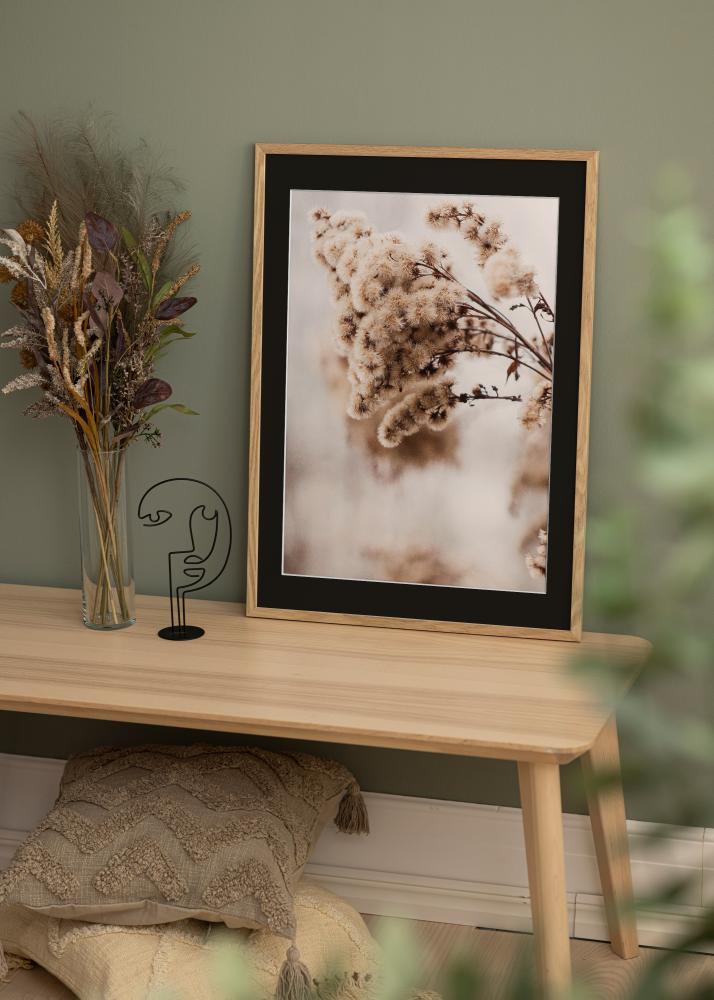 Ram med passepartou Frame Trendy Oak 50x70 cm - Picture Mount Black 16x24 inches