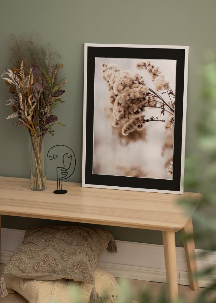 Ram med passepartou Frame Trendy White 50x70 cm - Picture Mount Black 16x24 inches