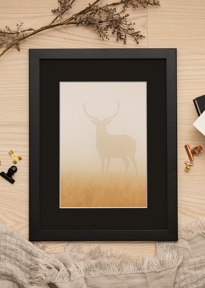 Ram med passepartou Frame Trendline Black 40x100 cm - Picture Mount Black 30x91 cm