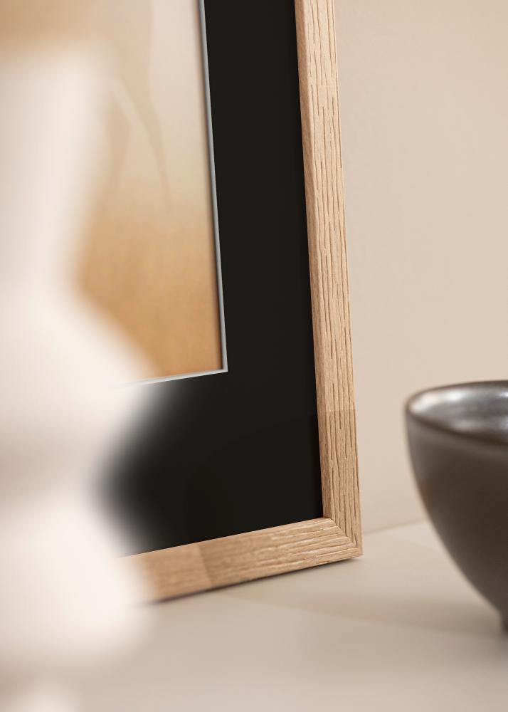 Ram med passepartou Frame Stilren Oak 60x60 cm - Picture Mount Black 50x50 cm