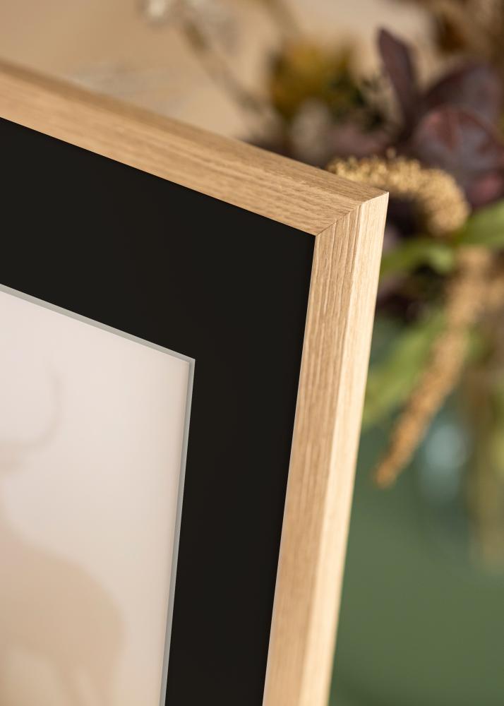 Ram med passepartou Frame Stilren Oak 70x100 cm - Picture Mount Black 61x91.5 cm