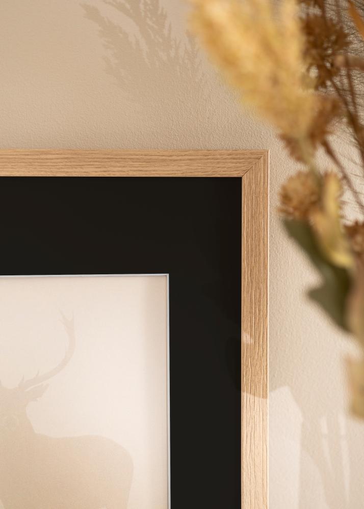 Ram med passepartou Frame Stilren Oak 70x100 cm - Picture Mount Black 59.4x84 cm