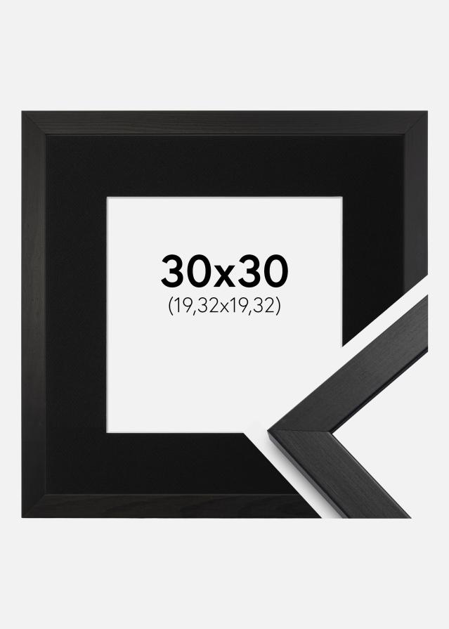 Ram med passepartou Frame Stilren Black 30x30 cm - Picture Mount Black 8x8 inches