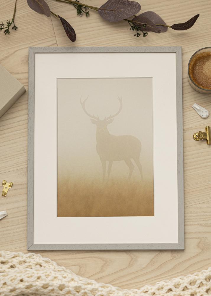 Ram med passepartou Frame Edsbyn Grey 40x70 cm - Picture Mount White 28x58 cm