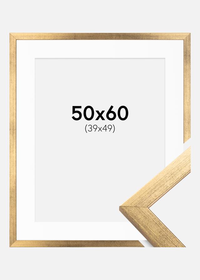 Ram med passepartou Frame Stilren Gold 50x60 cm - Picture Mount White 40x50 cm