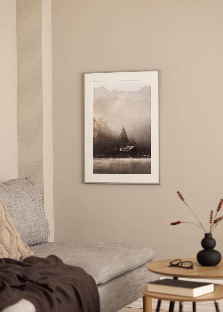 Ram med passepartou Frame New Lifestyle Earth Grey 30x40 cm - Picture Mount White 8x12 inches