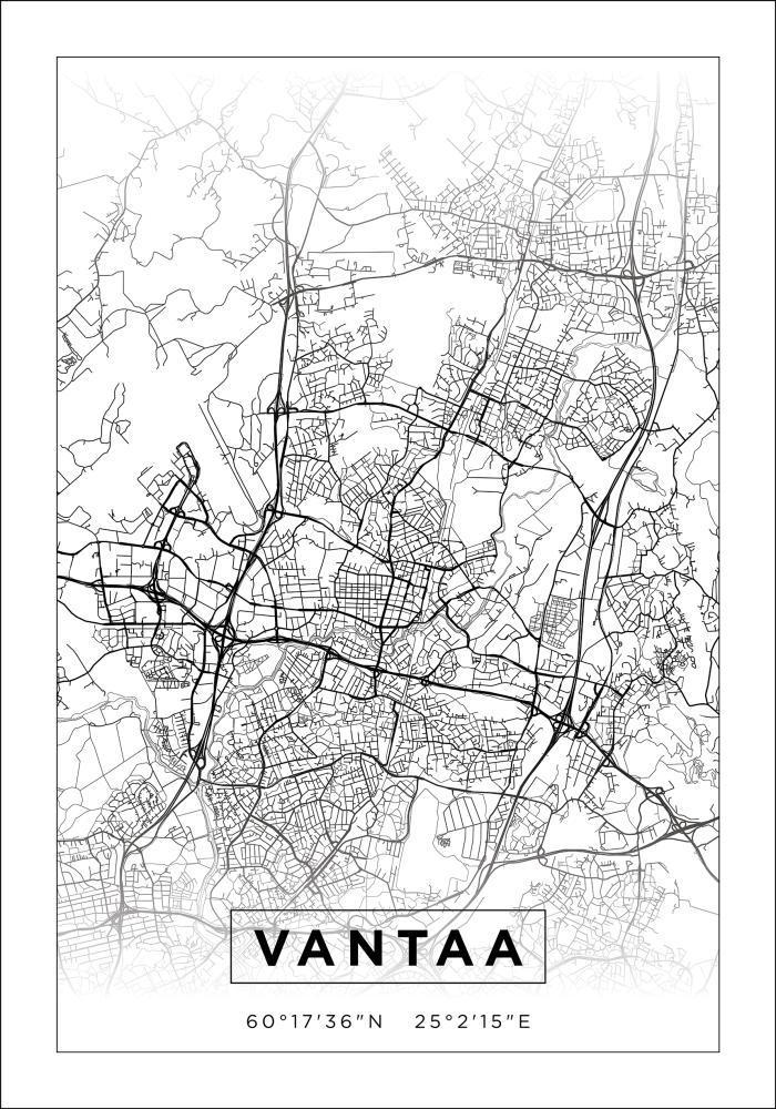 Bildverkstad Map - Vantaa - White Poster