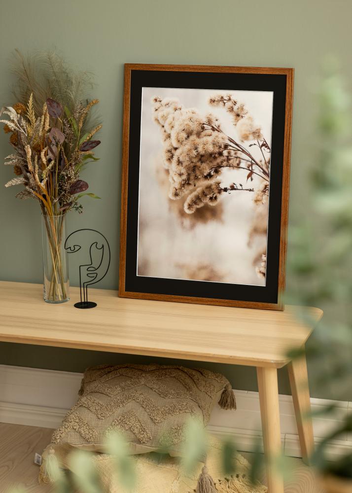 Ram med passepartou Frame Stilren Warm Brown 70x100 cm - Picture Mount Black 24x36 inches