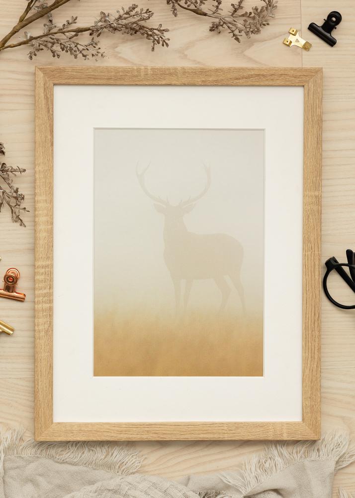 Ram med passepartou Frame Fiorito Light Oak 40x50 cm - Picture Mount White 27,5x37 cm