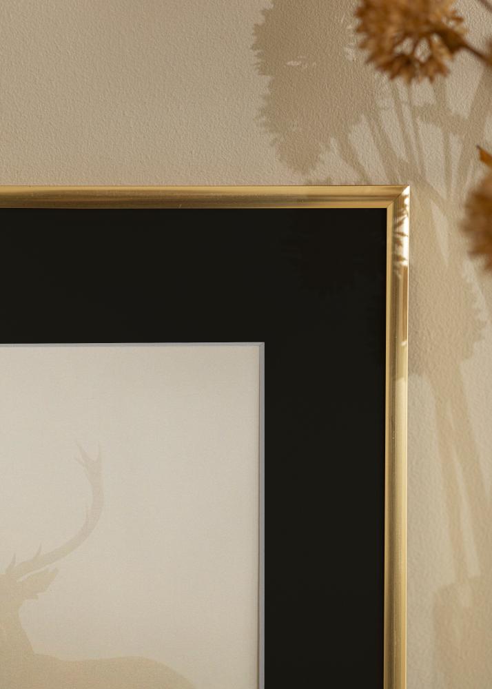 Ram med passepartou Frame New Lifestyle Shiny Gold 30x40 cm - Picture Mount Black 20x30 cm