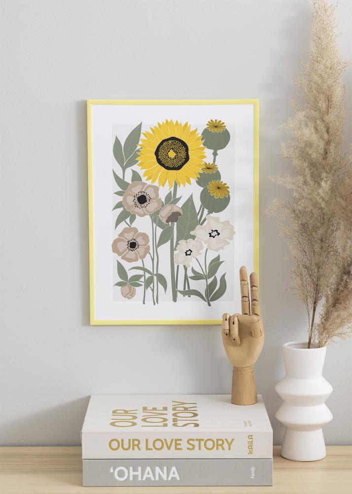 Ram med passepartou Frame New Lifestyle Pale Yellow 30x40 cm - Picture Mount White 8x12 inches