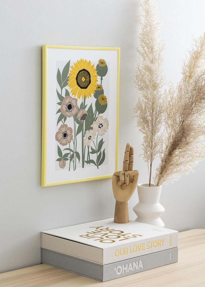 Ram med passepartou Frame New Lifestyle Pale Yellow 50x70 cm - Picture Mount White 16x24 inches