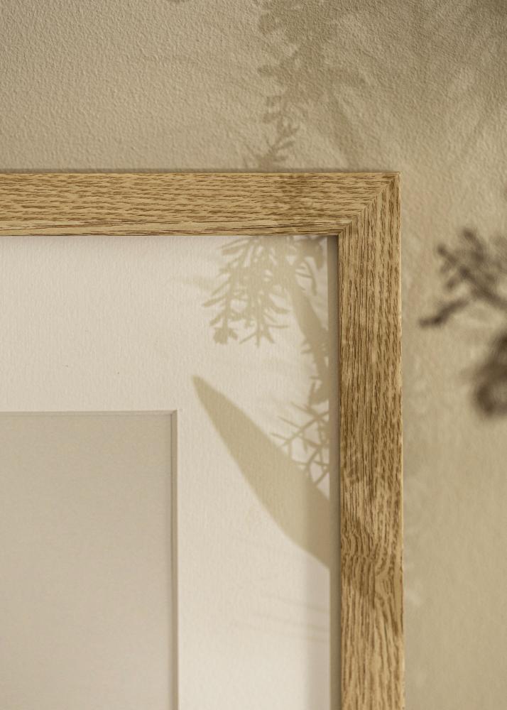 Ram med passepartou Frame Selection Oak 13x18 cm - Picture Mount White 3,5x5 inches