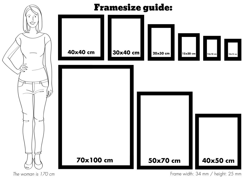 Ram med passepartou Frame Öjaren White 70x100 cm - Picture Mount Black 24x36 inches