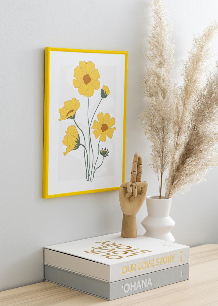 Ram med passepartou Frame New Lifestyle Yellow 50x70 cm - Picture Mount White 16x24 inches