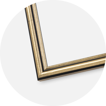 Ram med passepartou Frame Horndal Gold 40x50 cm - Picture Mount White 28x35 cm