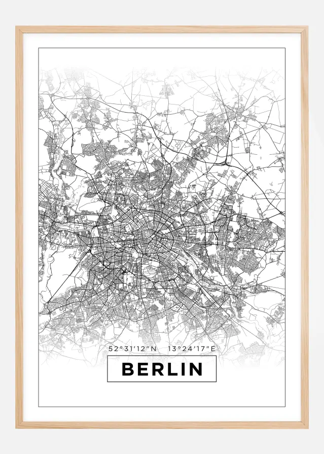 Bildverkstad Map - Berlin - White Poster