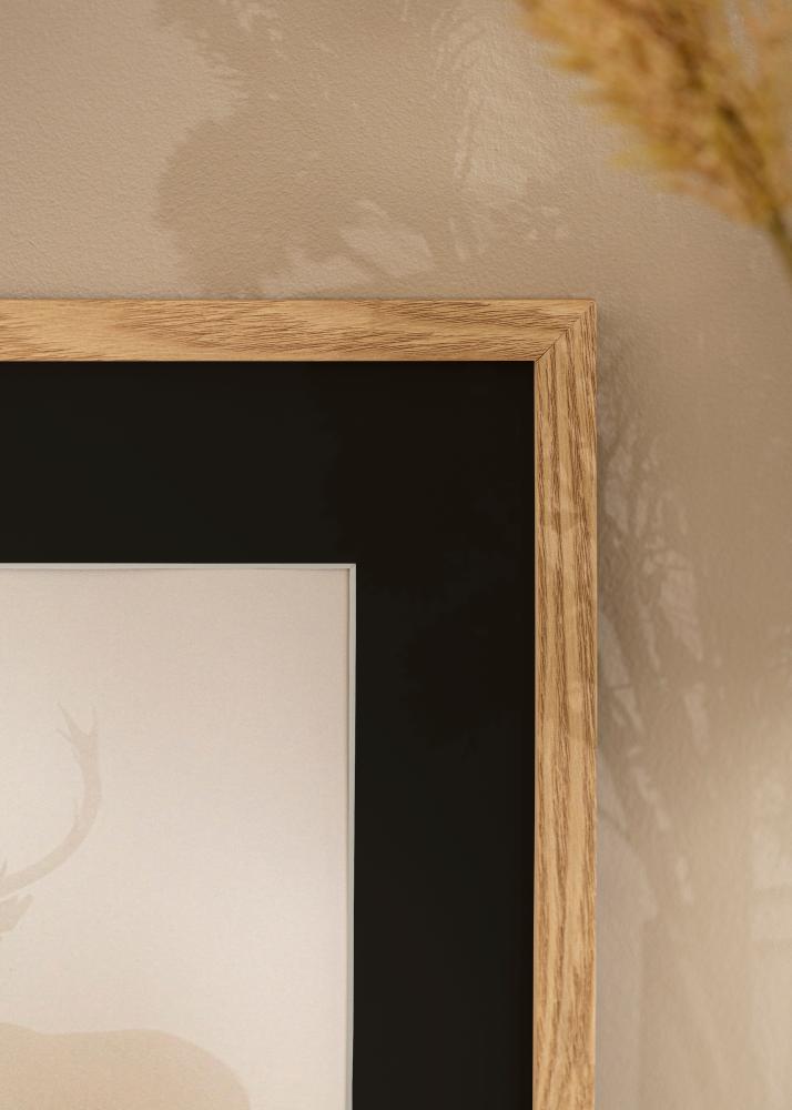 Ram med passepartou Frame Trendy Oak 50x70 cm - Picture Mount Black 16x24 inches