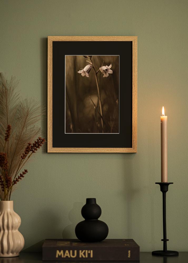 Ram med passepartou Frame Selection Oak 70x90 cm - Picture Mount Black 24x30 inches